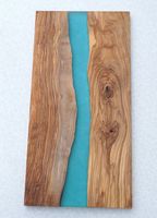 Planche à découper rectangulaire en bois et résine, style moderne, écologique, taille/couleur/design personnalisables, logo personnalisé, en stock, faite à la main, pour la maison