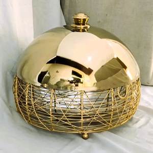 Casseroles de service élégantes en métal cuivré avec poignée et couvercle Chauffe-plats Hotpot Casserole de service de mariage - Product Image 2