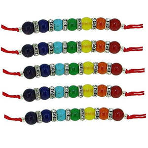 Pulsera de Piedras Naturales Arihant Gems Multicolor con 7 Chakras para Sanación Energética, Rakhi para Hermano/Bhai/Bhaiya - Product Image 1