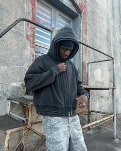 Sweat à capuche zippé personnalisé uni 450 g/m² avec bloc de couleurs Triple Jackets Vintage Acid Wash Zip Hoodies - Product Image 2