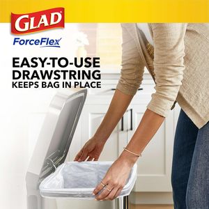 Glad ForceFlex Tall Kitchen Drawstring Trash <b>Bags</b>, 13 Gal, Fragrance Free, 80 Ct (Package May Vary) - Product Image 3
