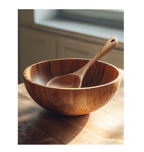 Custom Logo Handcrafted Natural <b>Wood</b> Serving Bowl <b>Set</b> Highly Polished for Home Superior Quality In India - Product Image 2