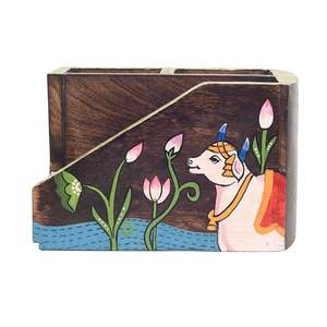 Portacucharas de Madera de Primera Calidad con Diseño Floral para Organización de Cocina, Portacucharas de Madera con Estampado Floral para Exhibición en Encimera - Product Image 4