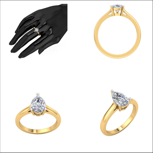 Anillo de diseño clásico de oro de 10K para mujer con 1.04Cts VS Clarity Lab Grown Diamond EF Color Brilliant Cut IGI Certified Jewelry - Product Image 4