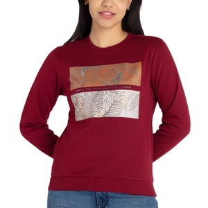 Sweat-shirt d'hiver pour femme de haute qualité, 100% coton, design personnalisé, col rond doublé avec logo frontal, tissu polaire - Product Image 1