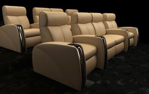 Sofá Seccional Ergonómico de Cuero Genuino para Cine en Casa con Almacenamiento, Diseño Moderno, Patas Metálicas para Sala Multimedia Privada, Confortable - Product Image 3