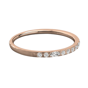 Anillo de Boda de Diseño con Diamantes Redondos y Marquise para Mujer - Product Image 4