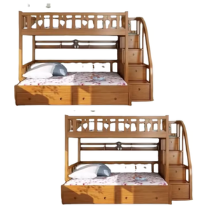 Meubles commerciaux, lits superposés en bois massif pour enfants, lit superposé moderne avec tiroirs pour meubles de chambre à coucher, vente en gros - Product Image 2