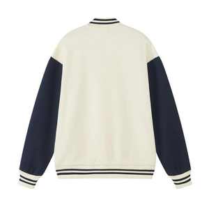 Veste universitaire en cuir avec logo brodé personnalisé en gros, manches en cuir, veste universitaire pour hommes - Product Image 2