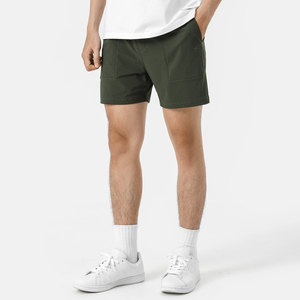 Shorts Bermuda Décontractés Personnalisés pour Hommes en Toile avec Taille Élastique, Motif Uni, Séchage Rapide, Spandex/Polyester - Product Image 1