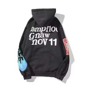 Vente en gros, sweat-shirt à capuche épais imprimé sur mesure avec fermeture éclair coupe-vent et respirant pour hommes, sweat-shirt long d'hiver - Product Image 3