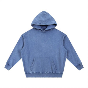 เสื้อฮู้ดดี้ทรงบ็อกซี่สำหรับผู้ชาย ผ้าฟลีซคอตตอน 100% น้ำหนัก 300 กรัม ระบายอากาศได้ดี บริการ OEM แต่งสไตล์วินเทจ ประดับคริสตัลตามสั่ง - Product Image 2