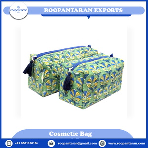 Sacs à cosmétiques en coton Aqua Lotus de fabrication indienne, dernier cri, élégants, à vendre au prix le plus bas - Product Image 6