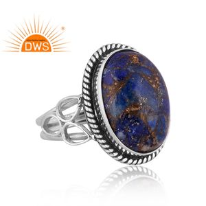 Meilleure vente bague en argent sterling oxydé naturel Mojave cuivre Lapis pierre précieuse bague de déclaration fabricant de bijoux personnalisés - Product Image 3