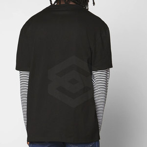 T-shirt double couche de haute qualité pour hommes Dernière conception T-shirt double couche Impression de logo personnalisé Coton Polyester - Product Image 3