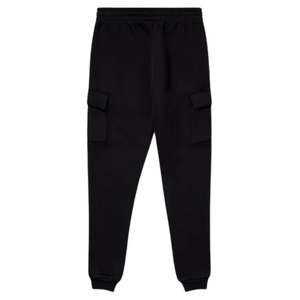 Pantalon de survêtement Cargo collectif noir pour hommes, coupe fuselée, taille élastique, tissu lourd, poches zippées, sensation douce - Product Image 2