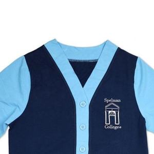 Best Quality Autumn Winter Casual V-Neck Knitted <b>Cardigans</b> Unisex Sky Blue <b>Navy</b> Logo Button Print Patchwork Pattern Breathable - Product Image 2