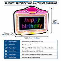 Panneau publicitaire LED lumineux transfrontalier à défilement, barres de signalisation portables, boîte lumineuse rectangulaire en acrylique pour fêtes d'anniversaire