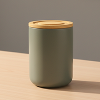 Recipientes de Cerámica de Alta Calidad 3460042, Estilo Nórdico, Herméticos, para Té, Café y Azúcar, con Tapa de Bambú, Duraderos, de Porcelana, para Mantener la Frescura