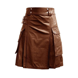 Kilts traditionnels en cuir véritable pour hommes Kilts écossais personnalisés pour hommes Kilts en cuir véritable en multicolore - Product Image 4