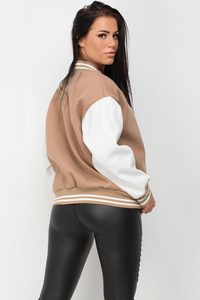 Latest Winter Collection <b>Lightweight</b> <b>Women</b> Varsity <b>Jackets</b> Wholesale Zipper Style Slim Fit Varsity <b>Jackets</b> for <b>Women</b> - Product Image 2