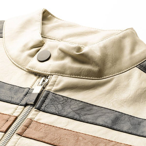 Veste en toile et cuir pour l'hiver, coupe ajustée, grande taille, imperméable, respirante, coupe-vent, plusieurs couleurs - Product Image 6