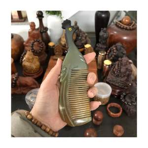 Peine de cuerno personalizable portátil Vietnam Factory Direct Pedido de baja cantidad Técnica de pulido artesanal natural - Product Image 3