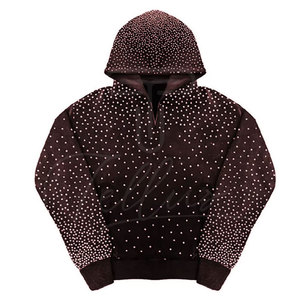 Sweats à capuche avec logo et design personnalisés pour hommes Sweats à capuche respirants et personnalisés Basics avec strass pour hommes à vendre Fabriqué au Pakistan - Product Image 5