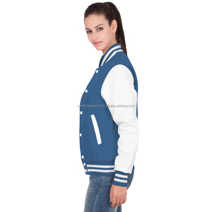 Veste universitaire en coton teint respirant et matelassé avec broderie personnalisée pour femmes à la mode haut de gamme - Product Image 2