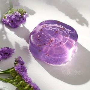 Natural Premium Handmade Transparent Crystal Dried Petal Soap Bulk Lavender <strong>Essential</strong> <strong>Oil</strong> Sweet Fresh Cleansing Rich 100% Pure - Product Image 2