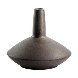 New Arrival Cylinder Shape Home Decorative Tabletop Luxury Flower Vase Europe <b>Style</b> Aluminum Simple Design New Metal Black Color - Product Image 2