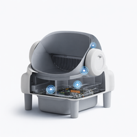 Litière intelligente pour chat Petaok contrôlée par application, très grande capacité 65L, en PP+ABS+POM, carrée, éliminateur d'odeurs, bac de toilette automatique autonettoyant