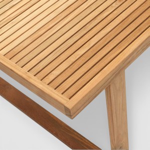 Mesa de Jardín de Madera de Teca Sólida, Muebles de Patio Modernos y Minimalistas, Mesa Rectangular de Madera para Patio Trasero, Balcón o Terraza - Product Image 4