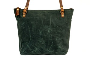 2025 Grand sac fourre-tout minimaliste classique LCTG-0063F toile et cuir avec fermeture à glissière à trois sangles fabriqué au Pakistan - Product Image 4