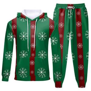 Chándales de cuello con capucha para hombre Impresión personalizada Cierre de cordón Chándal de aspecto elegante para hombre - Product Image 1