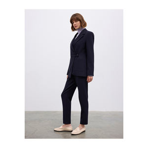 Blazer asymétrique pour femme avec détails boutonnés, ensemble de costume élégant - Product Image 3