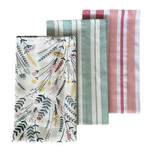 Ensemble de serviettes de cuisine en coton écologiques à séchage rapide imprimées sur mesure - Serviettes en toile de blé blanches unies, logo personnalisé, couleur unie, jetables - Product Image 5