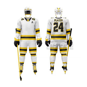 Meilleures ventes d'uniformes de hockey sur glace d'hiver pour hommes Entraînement Emballage personnalisé Séchage rapide Antibactérien Tissu 100% polyester - Product Image 4