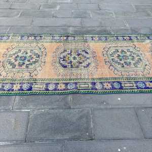 พรมขนาด 3.6x12.2 ฟุต, พรมตุรกีโบราณ, พรมขนสัตว์สีน้ำเงิน - Product Image 4