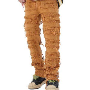 Pantalon empilé décontracté pour hommes Logo imprimé personnalisé Pantalon empilé Pantalon avec logo personnalisé Jogger surdimensionné Pantalon empilable à bas prix - Product Image 4