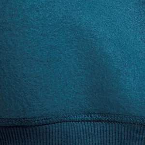 Relaxed Fit Ribbed Crewneck 70% Cotton 30% Recycled Polyester Fleece Ribbed Cuffs and Hem Teal <b>Blue</b> Crop Sweatshirt - Product Image 6