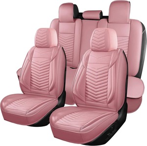 Housse de siège de voiture bleue en similicuir perforé avec coussin d'appui-tête et housse de volant pour l'intérieur du véhicule - Product Image 5