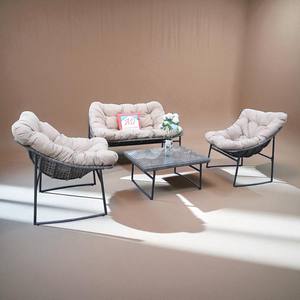 CTM Cómodo juego de muebles de mimbre De Poli ratán Sofá duradero Asientos de ocio para sala de estar al aire libre Villa Patio Taller - Product Image 5