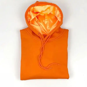 Sudadera con capucha de satén de gran tamaño con logotipo personalizado, estampado de algodón de rizo francés, sudaderas con forro de seda de talla grande, Sudadera con capucha forrada de satén para hombre, OEM - Product Image 4