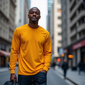 เสื้อยืดคอกลมแขนยาวผ้าฝ้ายสำหรับผู้ชายเสื้อลำลองสำหรับวิ่งจ๊อกกิ้งระบายอากาศได้สำหรับฤดูร้อน - Product Image 5