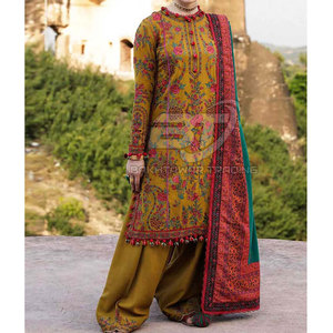 Traje de Tela de 3 Piezas para Mujer, Shalwar Kameez Dupatta Sin Costuras, Traje de Mujer Transpirable de Algodón/Poliéster - Product Image 2