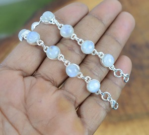 Women's Boho Style Silver 925 Sterling Handmade Tennis <b>Bracelet</b> Trending <b>Moonstone</b> Gemstone Jewelry Gift - Product Image 5