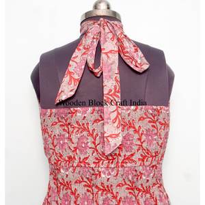 Robe maxi florale d'été personnalisée en coton naturel, sans manches, douce et confortable, collection été pour femmes - Product Image 5