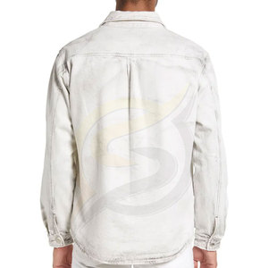 OEM personnalisé meilleure qualité à manches longues rabattu Coll Stock en vrac vêtements mixtes vêtements en balle coton couleur unie jean décontracté chemise pour hommes - Product Image 3