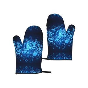 Hermoso diseño de material de algodón puro impresión personalizada guantes de horno microondas con logotipo personalizado - Product Image 2